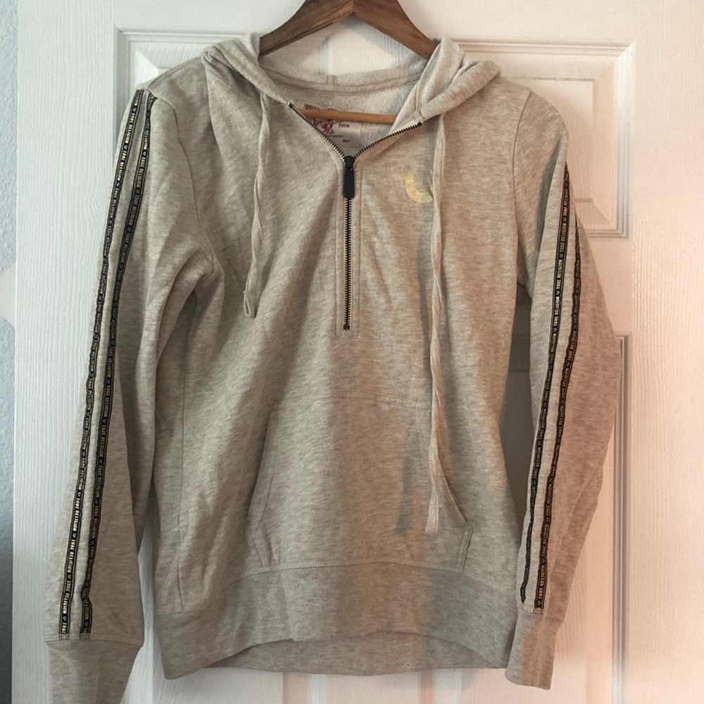 True Religion cream heather hoodie